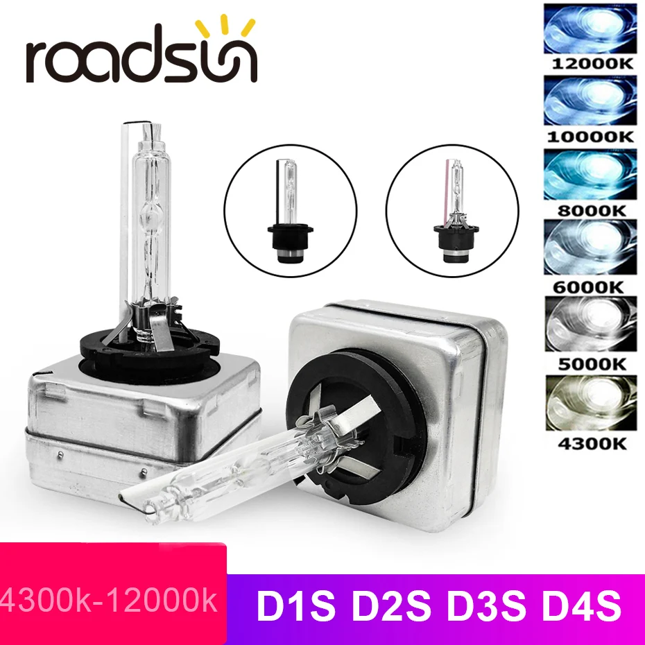 roadsun 12V 35W D1S D2S D3S D4S HID Xenon headlight bulb D1R D2R D3R D4R CBI HID Xenon lamp 3000K 4300K 5000K 6000K 8000K 10000K