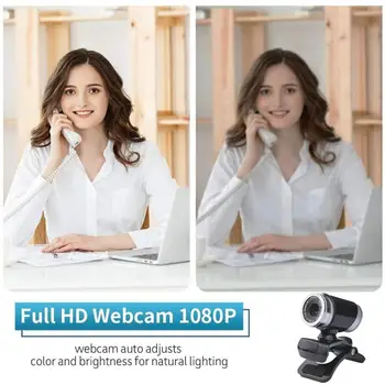 

USB Computer HD Camera Video Free Drive with Microphone Webcam Computer Cam for Computer Pc Laptop Desktop