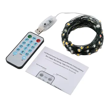 

Color Led Light String Four Lines Remote Control 10M100Leds Copper Wire Lamp Rgb Decoration For Christmas Wedding Holiday