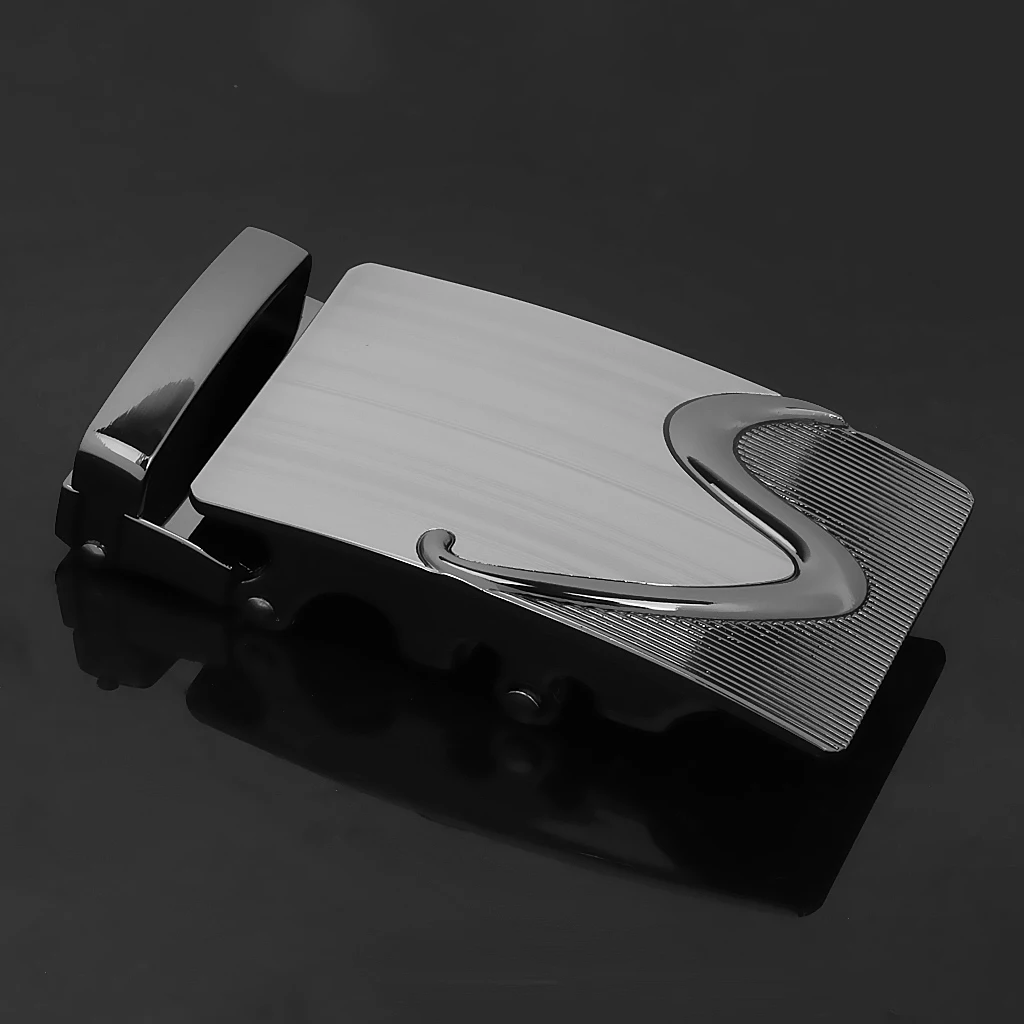 Business Men Fashion Automatic Ratchet Belt Buckle High Quality  Alloy Black For 1.38-1.54 Inch Width Belt Leather Belt 
