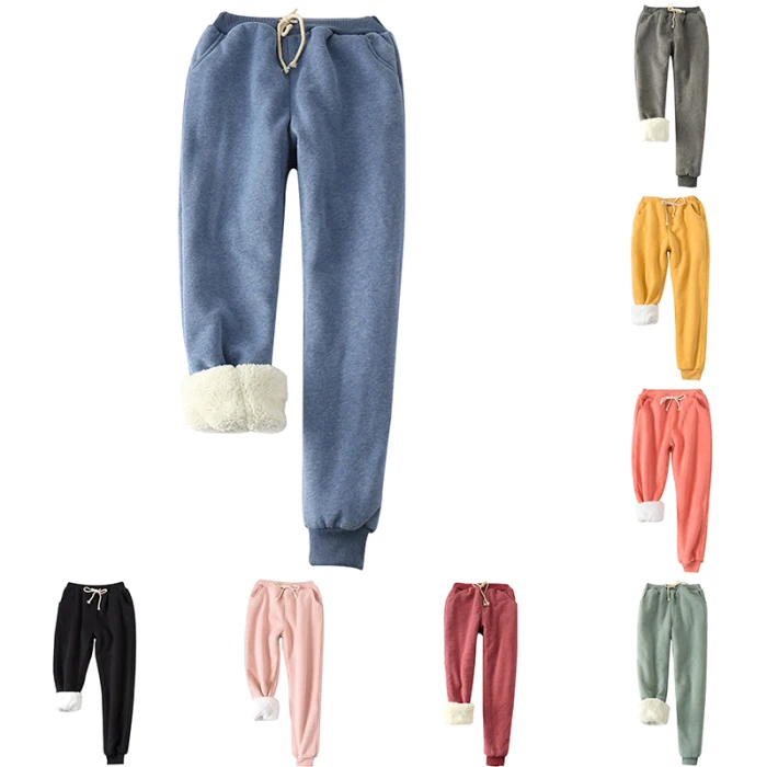 Женские зимние штаны, имитация кашемира, штаны-шаровары, Утолщенные, с флисовой подкладкой, удобные, теплые, повседневные брюки, женские брюки, hh88