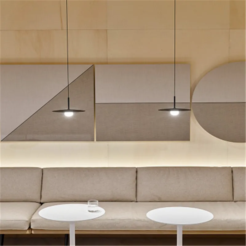 

Nordic Simple Restaurant Glass Pendent lamp Creative Personality Art living Room Round Piece Chandelier Single Head Wrought Lamp
