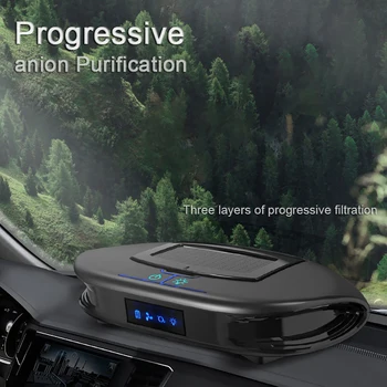 

Solar Car Wireless Air Purifier with Cell Phone Stand USB Ionizer Air Cleaner HEPA Filter Car Aroma Diffuser For Vehicle