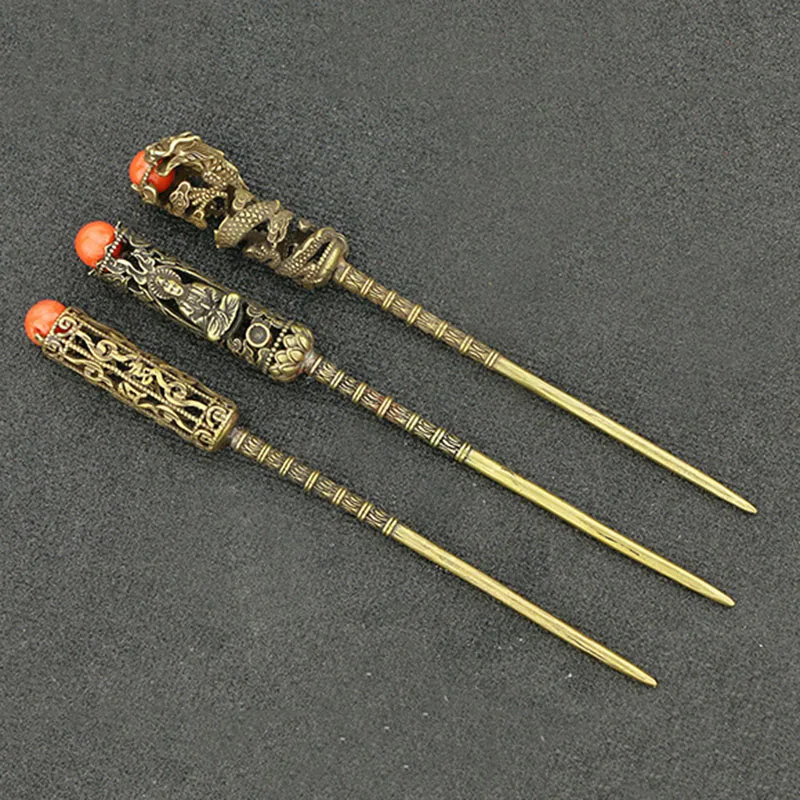 Vintage Copper Tea Knife Teaware Chinese style Tea Drinking Ceremony Accessories Needle 1Pc