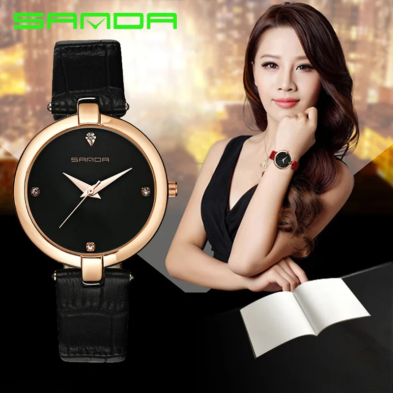 

SANDA Watch Korean-style-Style Table Simple Trend Ultra-Thin Watch WOMEN'S Belt Students Quartz Watch WOMEN'S Watch Waterproof