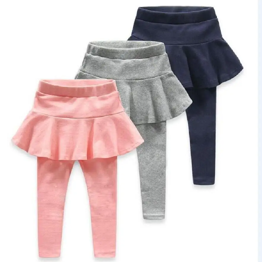 Girl Legging Skirt-pants Spring/Autumn Warm Leggings Children's Trousers For 2-5 Years Kids
