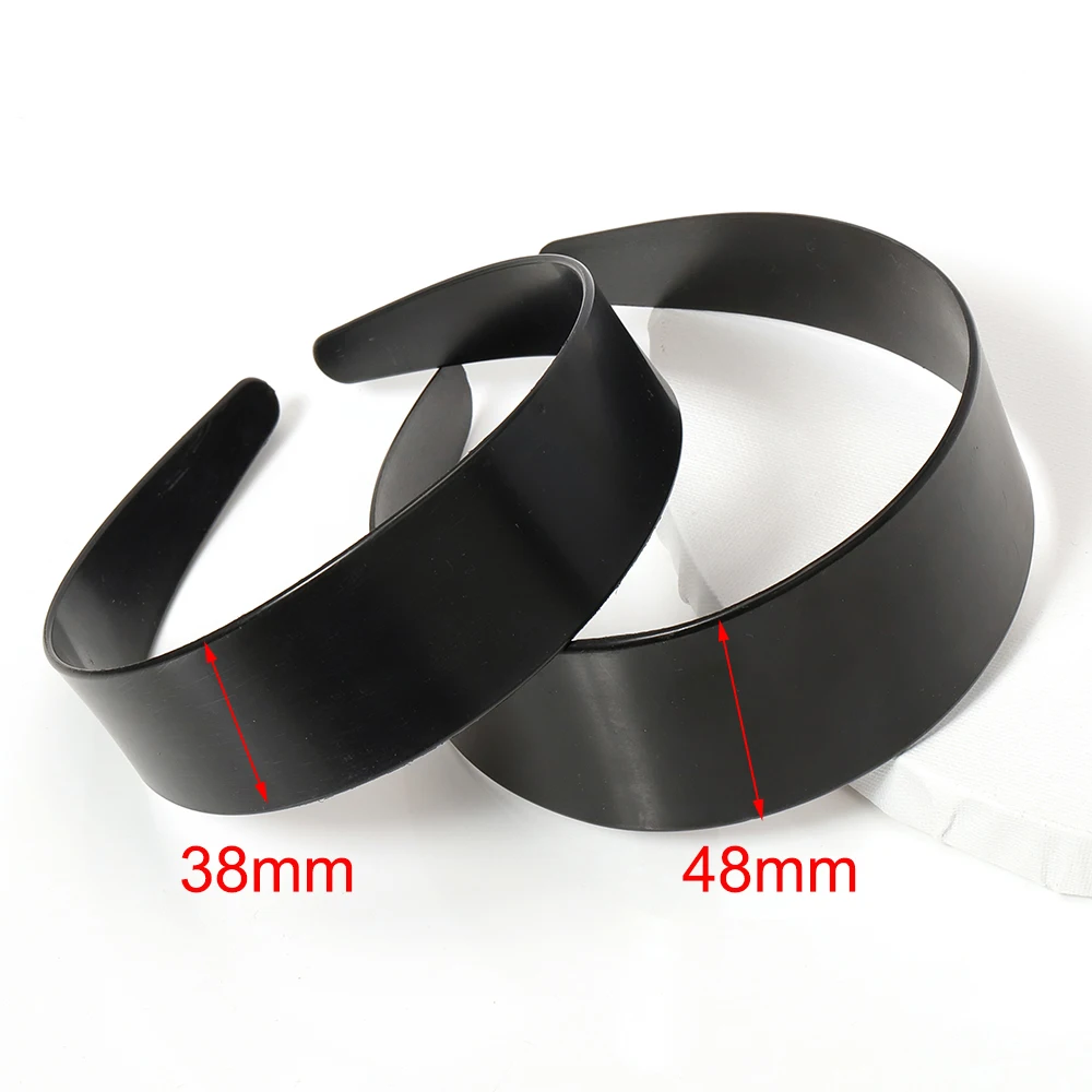 5pcs 38/48mm Wide Hairbands Plastic Flat Headband Blank Bezel