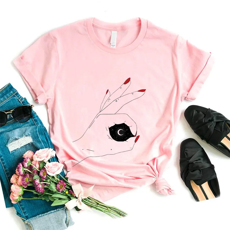 

Red Nails Print T Shirt Women Short Sleeve O Neck Loose Tshirt Summer Women Tee Shirt Tops Camisetas Mujer