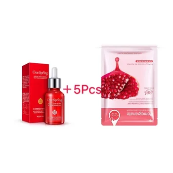 

One Spring Skincare Red Pomegranate Fresh Moisturising Serum and 5Face Mask