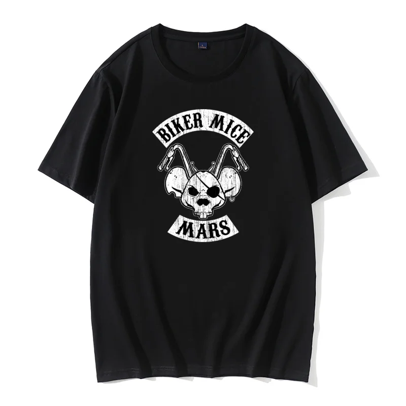 Biker Mouse Mars Skull T Shirt Pirates Mouse Moto Cool Magliette Divertenti Mens Retro Skull T-Shirt 3D
