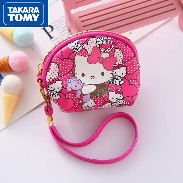 TAKARA TOMY Cute Cartoon Cartoon Hello Kitty Holding Zipper Coin Purse Simple Child Coin Bag Small Bag 3