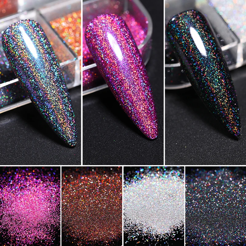 Nail Powder Hot Sale Nail Powders iridescent Shiny Nail Glitters Dust Decorations For Art Chrome Pigment DIY Accessories