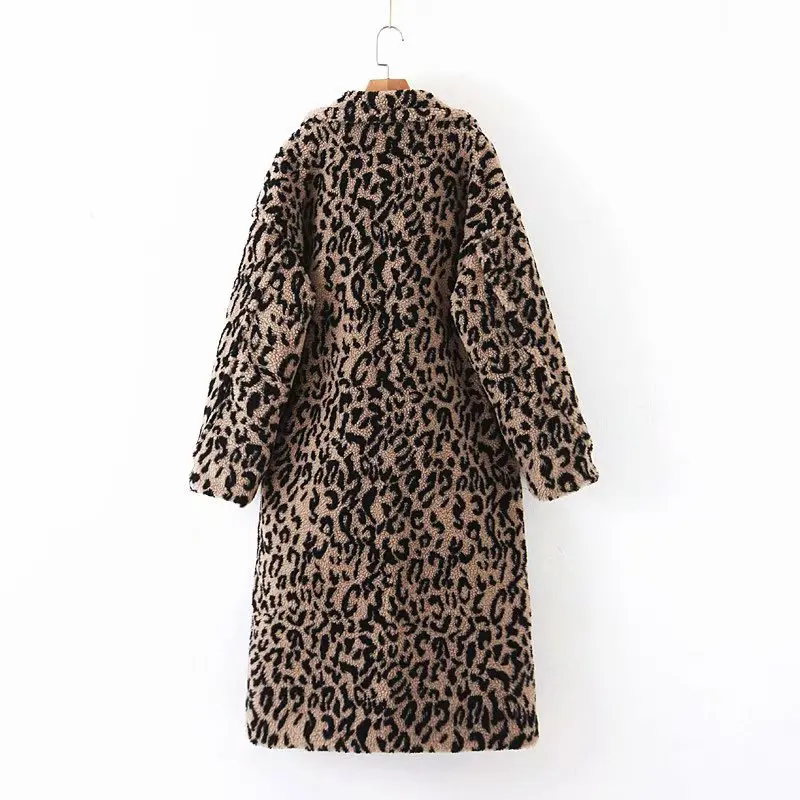 

WOMEN'S Dress 2019 Autumn And Winter New Style Western Style Versitile Fashion Lambs Wool Insulated Loose-Fit Leopord Pattern Lo