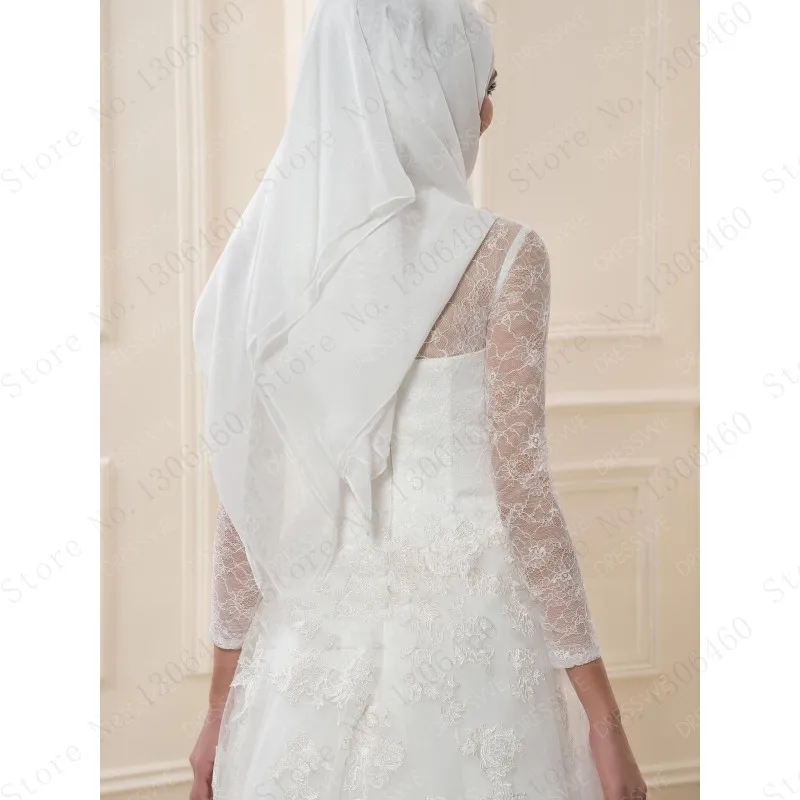 Кружевная Абая Свадебное Платье Vestidos De Noiva арабское свадебное платье с длинным рукавом винтажный хиджаб мусульманское свадебное платье