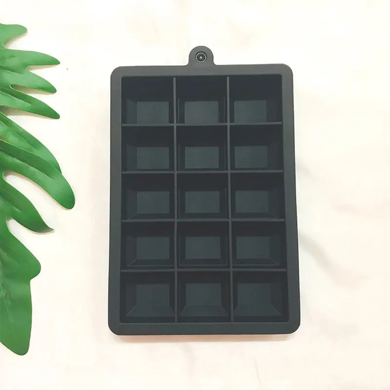15 Сетка силиконовая форма для льда лотки силиконовая объёмная форма для льда легко вынимается производитель кубиков льда с крышкой самодельный лед формы инструменты для кухни дома - Цвет: Black