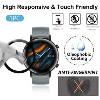 

For Huawei WATCH GT2 42MM 3D Curved Full Cover PET Watch Screen Protector Anti-explosion Waterpoof Smartwatch Screen Cover Film