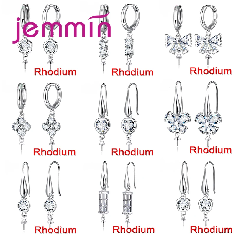 

Pendant Connectors Earrings Accessories Jewelry Findings Component Charm 925 Silver AAAA Zircon Jewelry Making DIY