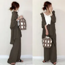 2 Two Piece Set Long Sleeve Top Blouse Pants Women Japan Korean Minimalist Solid Color Fall Matching Outfits Office Ladies Cloth