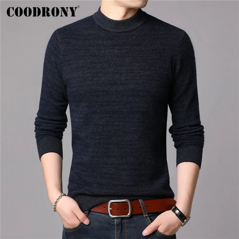 

COODRONY Brand Sweater Men 100% Merino Wool Pullover Men Thick Warm Winter Sweaters Soft Cashmere Casual O-Neck Pull Homme 93032