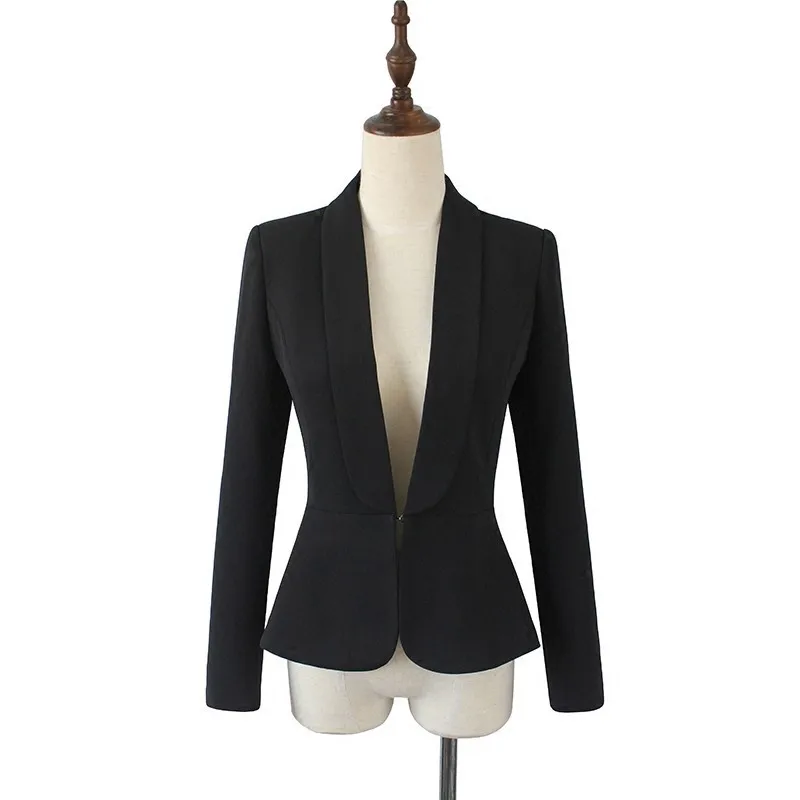 

2020 New Women White Office Work Slim Fit Short Jacket Lady Sexy Deep V Neck Blazer OL Ruffle Blazer Outwear Blazers Suits Coat