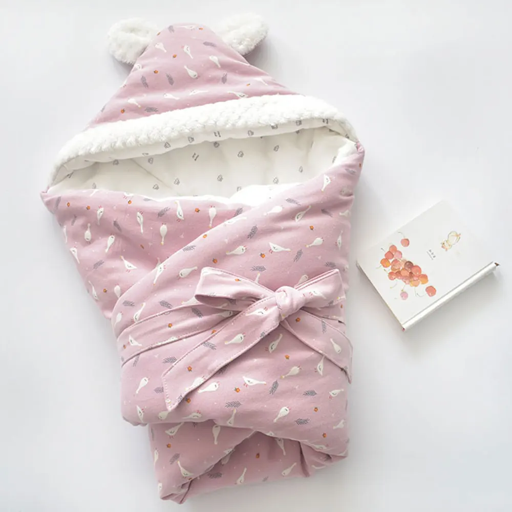 Autumn Winter New Newborn Baby Sleeping Bag Special Soft Cartoon Baby Carriage Quilt Cotton Baby Blanket Swaddle Sack Thick - Цвет: goose