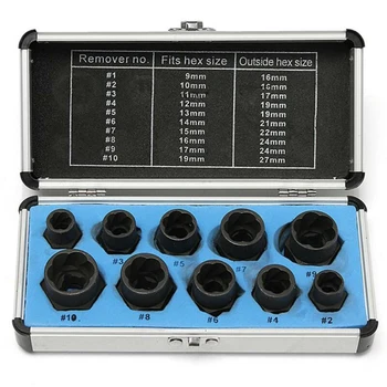 

Repair Nut extractor Stud Locking Socket Wrench Tool Accessories Black Set