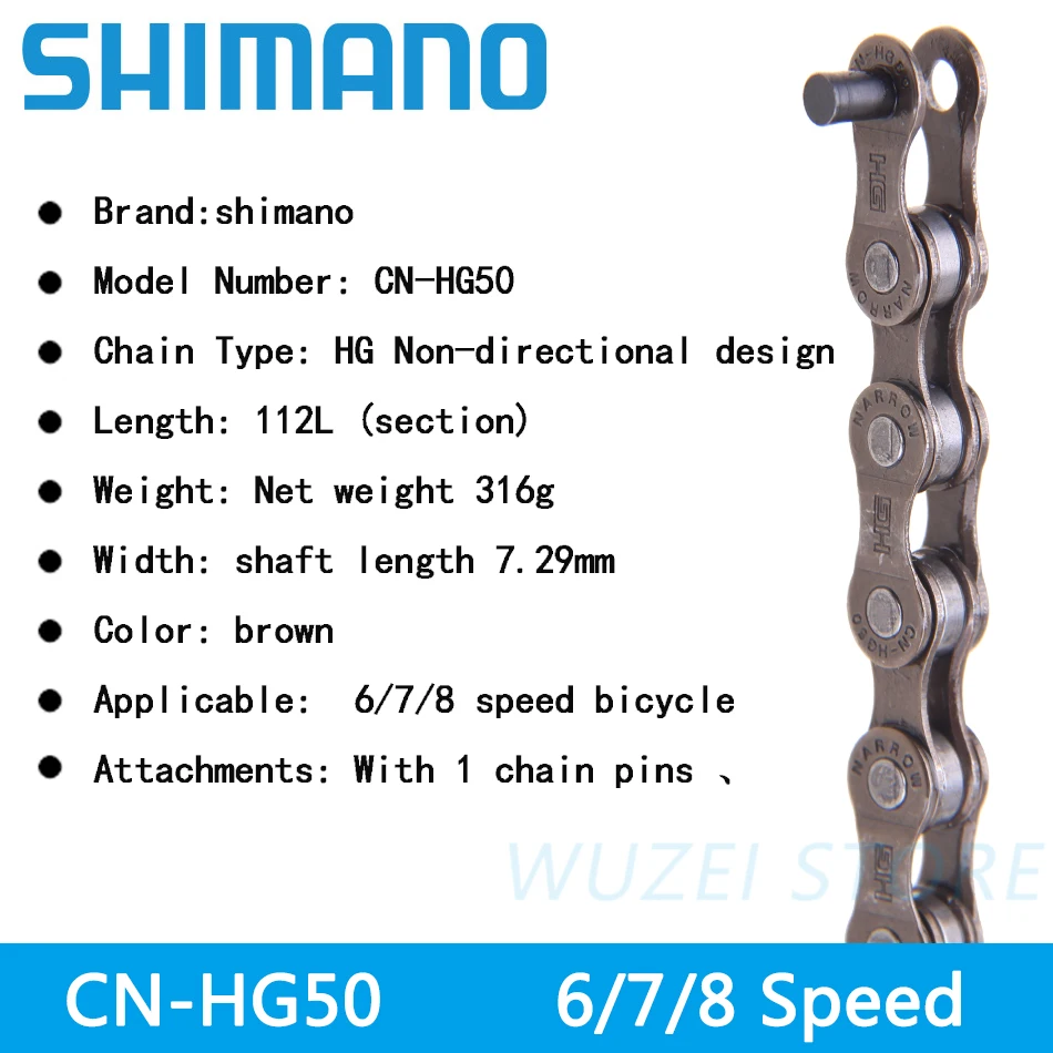 SHIMANO - しーたけしー Shimano CN-HG50 6/7/8-speed MTB /Road Bike Chain 6 speed 7