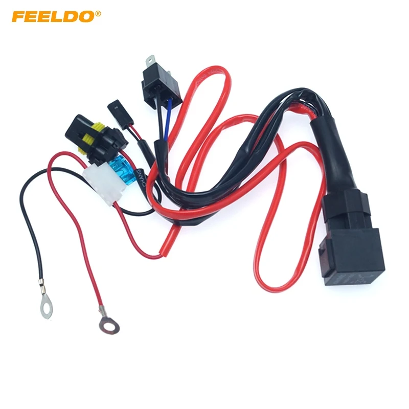 

FEELDO 1pc Motorcycle Kit 12V 35W H4 HID Hi/Lo Xenon Wire Harness Relay HID Wiring Harness Kit #HQ4566