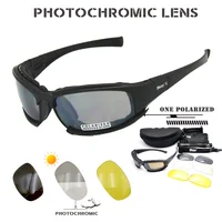 Photochromic Tactical polarized sunglasses C5 glasses Kit War Game shooting goggles Outdoor 1