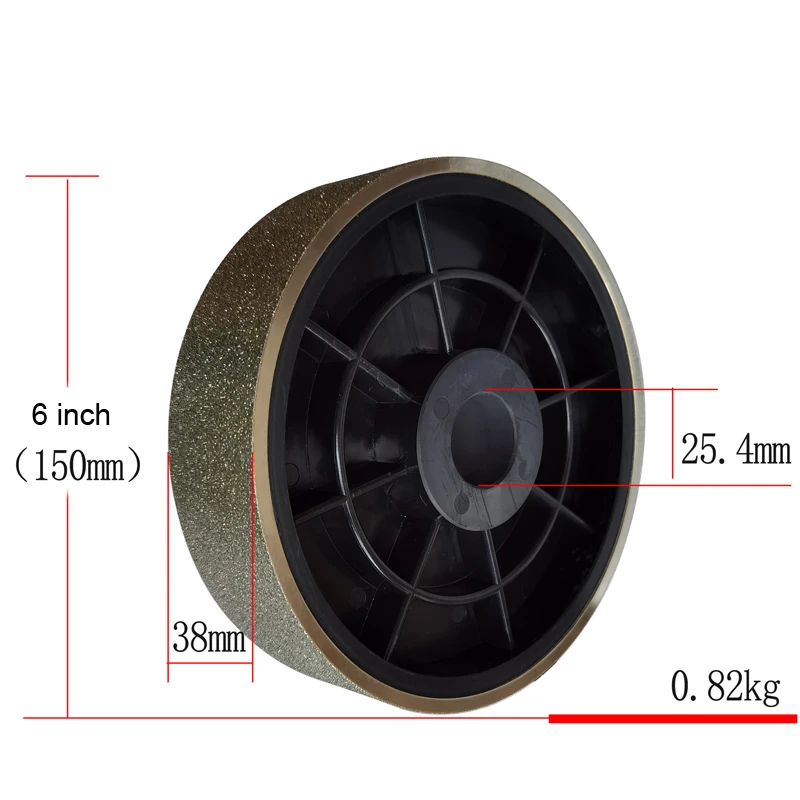 6 inch Diamond Grinding Wheel 150x38x25.4mm Hole with 3pc Sleeve Reducer 19 to 16 to 12.7 Electroplated Alloy Polishing Wheel grinding disc grinding wheel