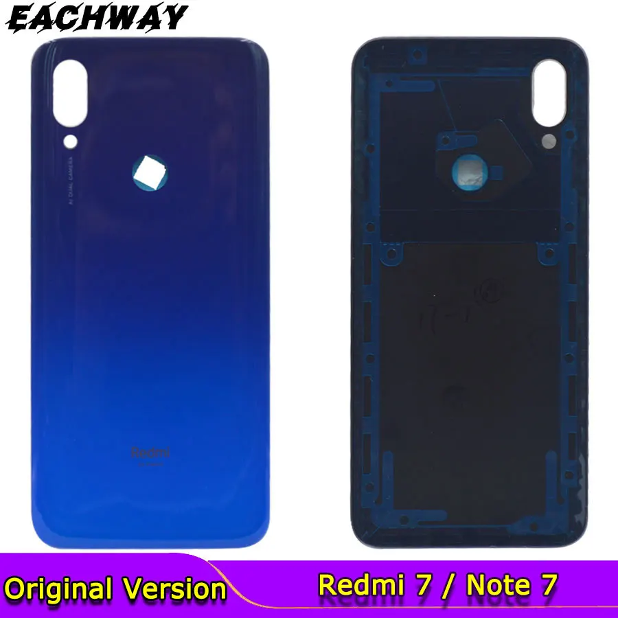 Задняя крышка батарейного отсека для Xiaomi Redmi Note 7 Pro Note7 стеклянная панель заднего