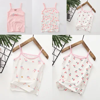 

Hot Style Summer Baby Girls Sleeveless Vest Floral Print Tops Blouse Cotton Outerwear Children Toddler Vest Outfits