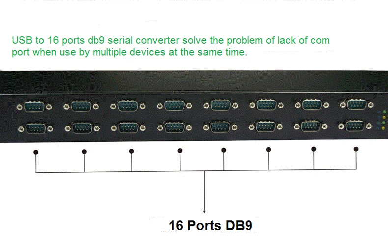 IOCREST USB 2,0 до 16 портов RS232 DB9 9pin конвертер последовательный адаптер мультипликатора контроллер концентратор ftdi чипсет