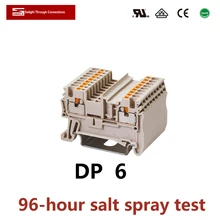 

DINKLE DP6 Spring-cage Connection Feed-Through Wiring Return Pull Plug Wire Electrical Connector Din Rail Terminal Block ST 6