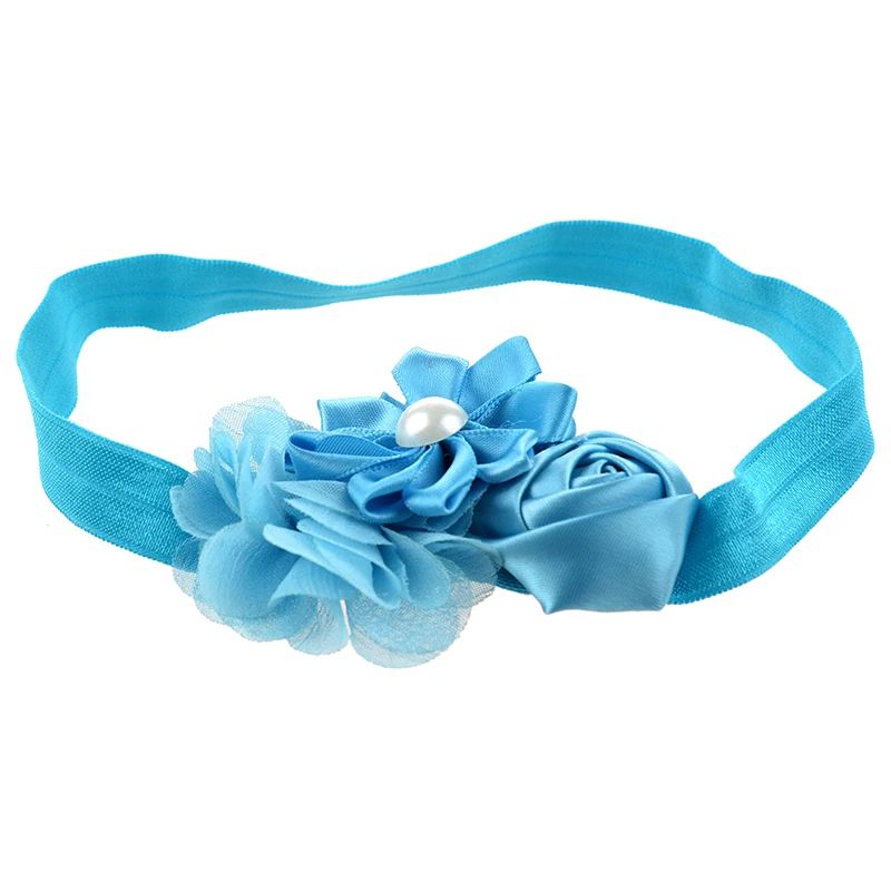 Повязка на голову для маленьких девочек; шифоновая повязка на голову с искусственным жемчугом для младенцев