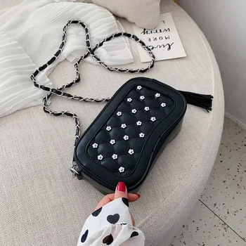 

Women's small bag 2019 summer new wave Korean version of the wild Messenger bag Lingge chain bag fashion small square bag