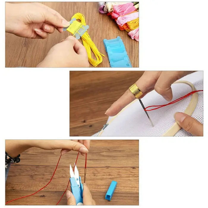 DIY Набор инструментов для шитья волшебная ручка для вышивания набор пробивных игл с 12 цветными нитями HYD88