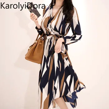 

fashion new arrival women sexy v-neck asymmetrical dress elegant temperament comfortable girls fresh holiday party formal dress