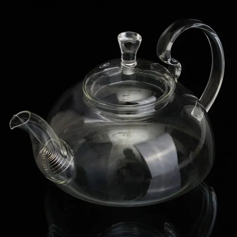 800 мл прозрачный стеклянный термостойкий чайник/заварочный цветок/зеленый лист чайные горшки