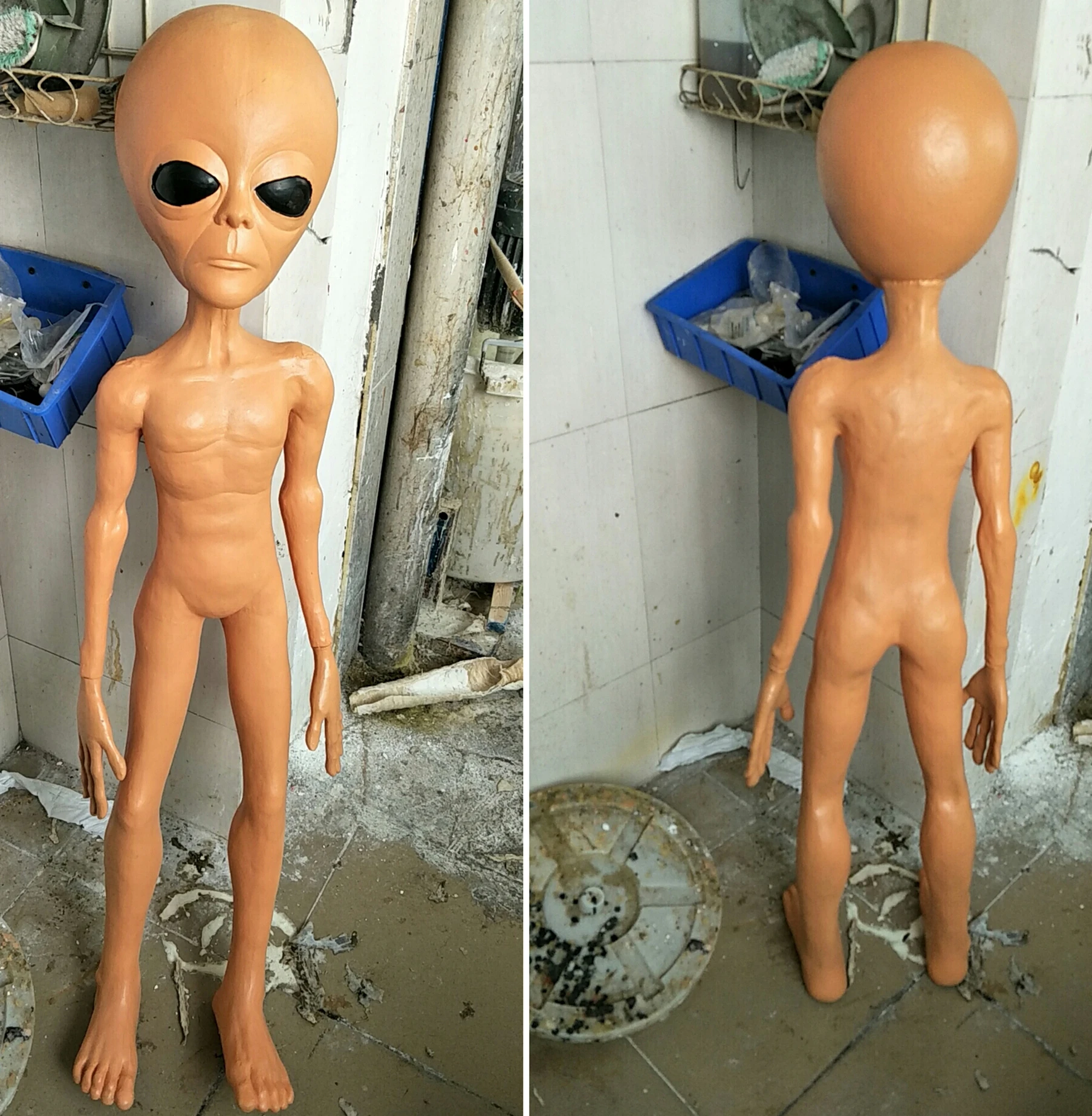 Инопланетянин пены заполнены Prop Lifesize НЛО Roswell Martian Lil Mayo области 51 Хэллоуин