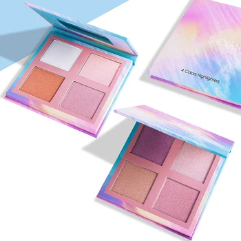 

Palette Colors Highlighters SHOPANTS High Pigment Shimmering 4 Creamy Powder Light Yellow Professional Illuminator Face Makeup