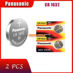 2x Panasonic CR1632 кнопки сотового Миниатюрный элемент питания CR1632 автомобиль дистанционного Управление электрический сигнал 3 В литиевых Батарея