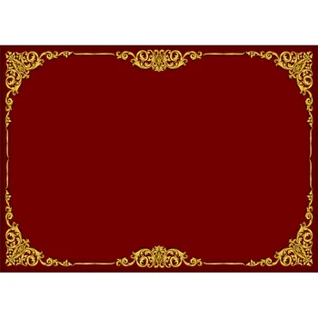 

Golden Border Backdrop Wall Photography Family Party Decor Baby Portrait Scene Red Photography Background For Photo Studio Vinyl