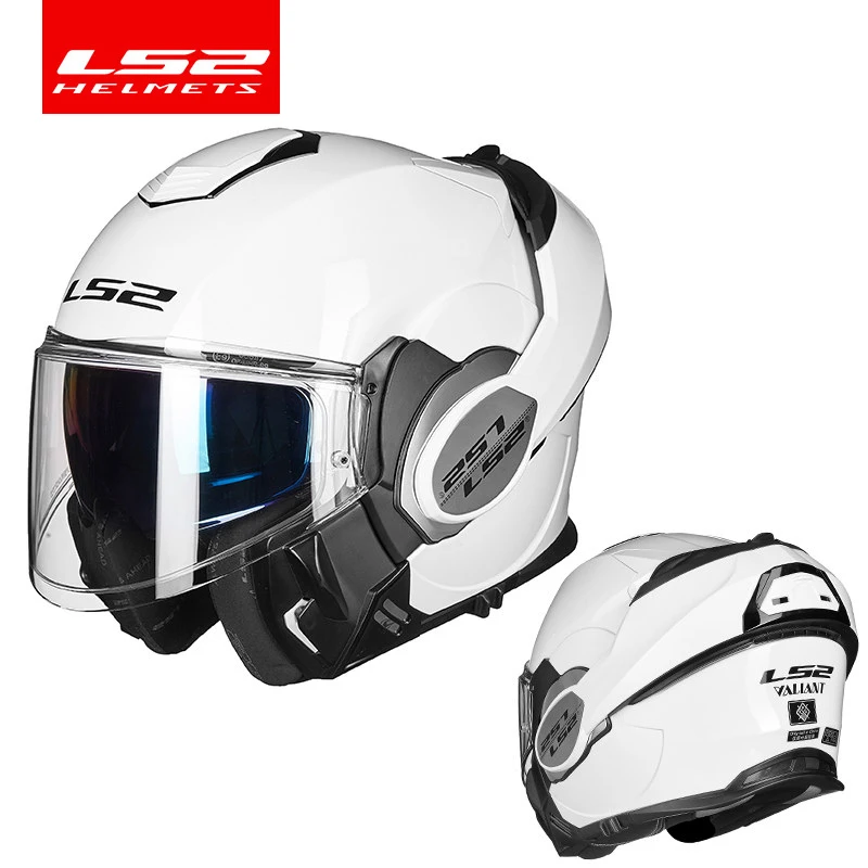 white LS2 Всемирный магазин LS2 Valiant кожаный чехол из искусственной кожи(мотоциклетный шлем с двумя объективами Мотоцикл LS2 FF399 фу курица шлемы - Цвет: white