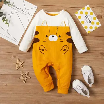 

PatPat 2020 New Spring and Autumn Baby Adorable Animal Splice Jumpsuit for Baby Boy Body Sutis Clothes