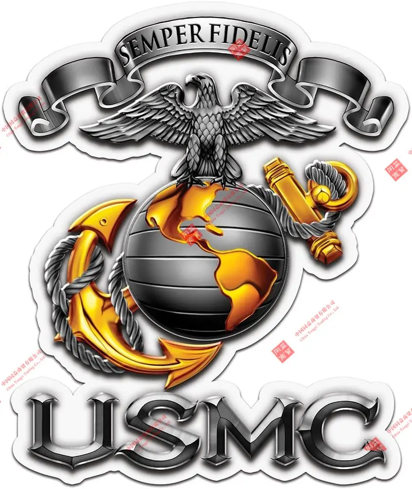 

Military Stickers, USMC Show Your Pride with Our USMC-Semper Fidelis Patriotic Stickers, Perfect for Your Car, Wall or Bicycle