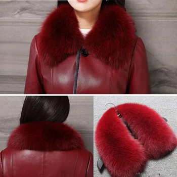 

Winter 100% Black Real Fox Fur Collar Women Natural Fox fur Scarf Shawl Collars Wraps Neck Warm Fur Scarves Female