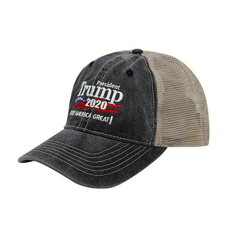 

Brand New Fashion Breathable Mesh Baseball Cap Hat Cosplay Coser Trump 2020 Summer Mesh Net Trucker Hat Cap Men Gray Black