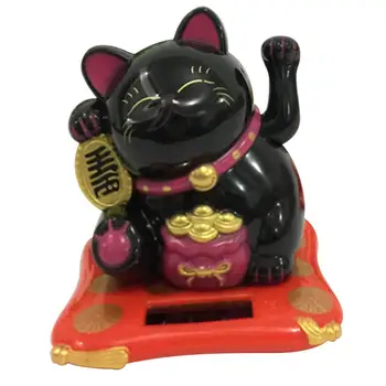 

Creative Plastic Solar Power Lucky Cat Car Ornament Flip Flap Pot Swing Kids Toy