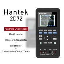 Handheld osciloscópio digital hantek 2d72 2d42 3in 1 novo multímetro testador gerador de forma de onda usb portátil 2 canais 70mhz